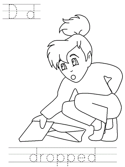 Learn to Print coloring page - Dd dropped