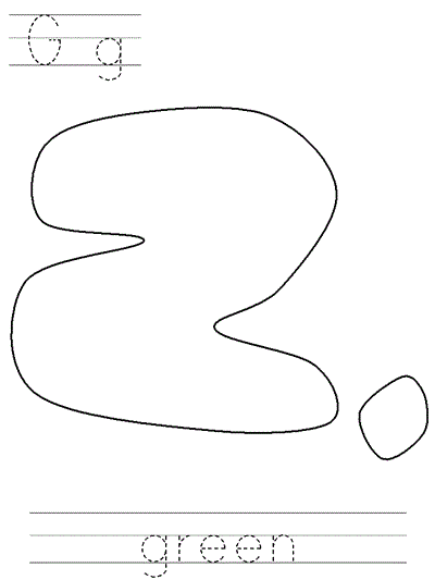 Learn to Print coloring page - Gg green