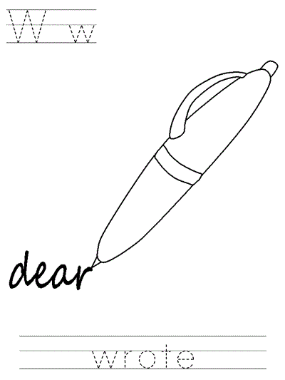 Learn to Print coloring page - Ww wrote