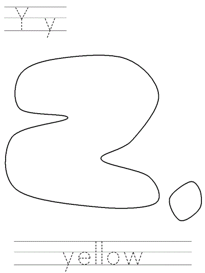 Learn to Print coloring page - Yy yellow
