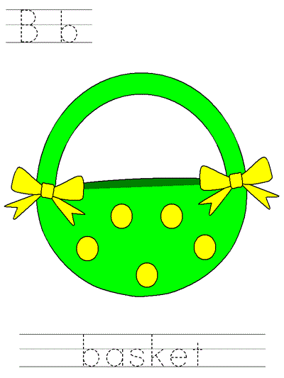 Learn to Print worksheet - Bb basket