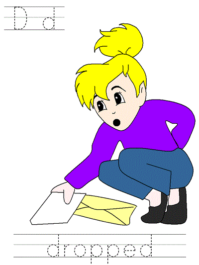 Learn to Print worksheet - Dd dropped