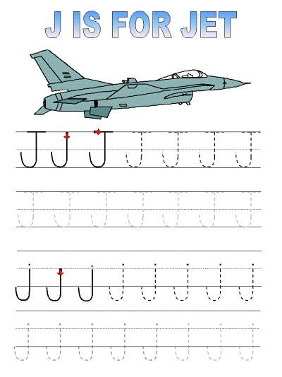The Letter J Tracer Pages