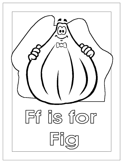 letter f is for fig alphabet coloring page