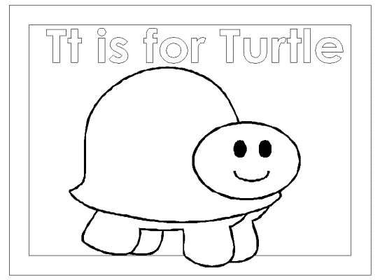 letter t is for turtle alphabet coloring pages