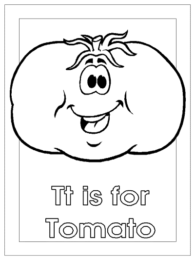 letter t is for tomato alphabet coloring pages