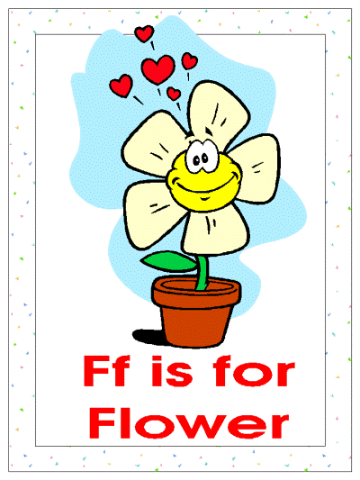 letter f is for flower alphabet poster