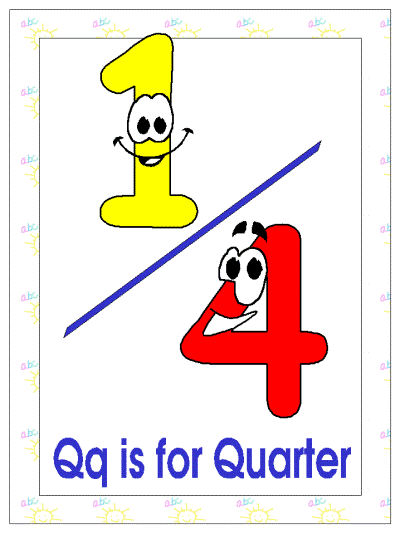 letter q is for quarter alphabet poster