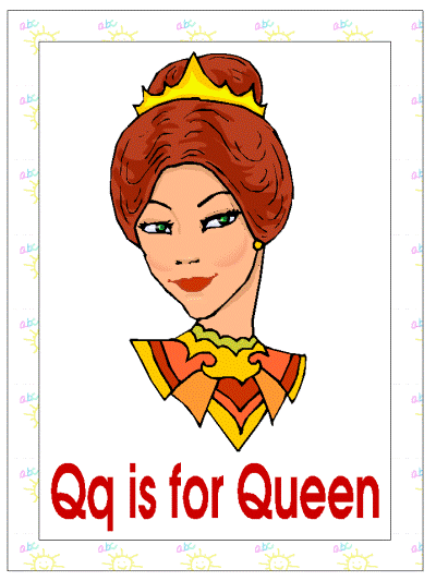 letter q is for queen alphabet poster