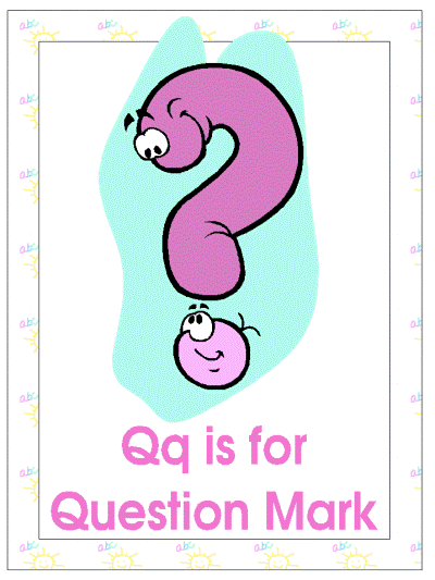 letter q is for question mark alphabet poster