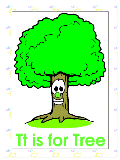 letter t is for tree alphabet poster