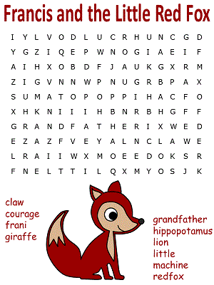 Francis and the Little Red Fox word search