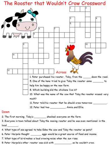 The Rooster that Wouldn't Crow Crossword Puzzle