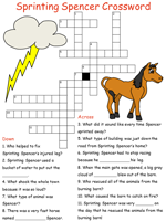Artie Knapp story of Sprinting Spencer Printable Crossword Puzzles