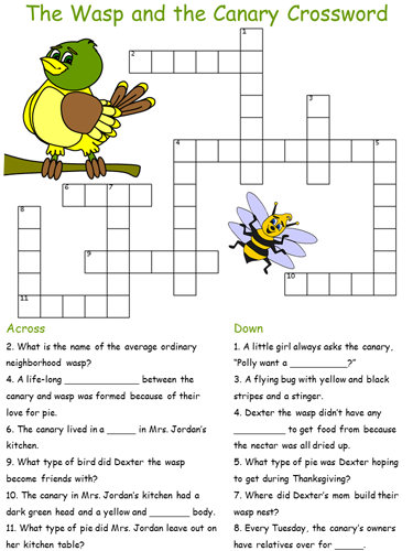 The Wasp and the Canary Crossword Puzzle