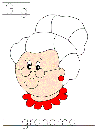 Printable print practice worksheet - Gg grandma
