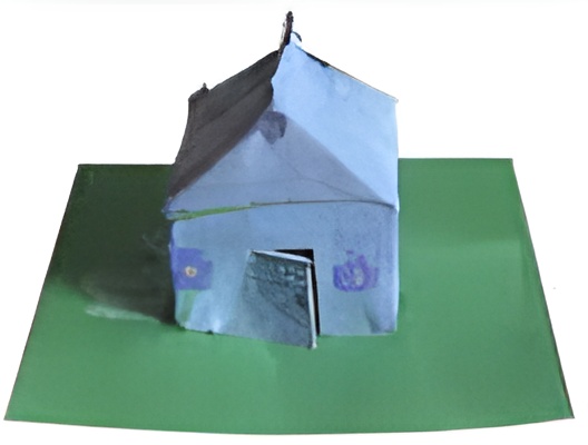 photo of the finished milk carton house craft