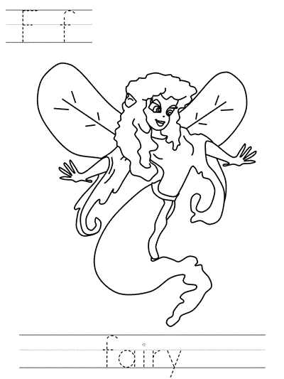 Learn to Print coloring page - Ff fairy