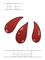 Printable print practice worksheet - Bb blood
