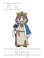Printable print practice worksheet - Kk king