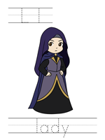 Printable print practice worksheet - Ll lady