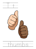 Printable print practice worksheet - Tt thumbs