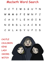 Macbeth word search puzzle