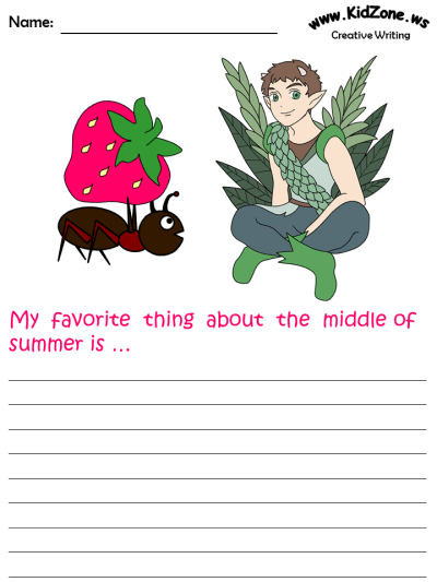 Mid Summer Fairies writing prompts